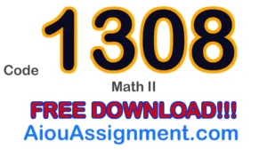 AIOU 1308 Math II Solved Assignment – FA & I.Com PDF Download