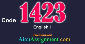 AIOU 1423 English I Solved Assignment PDF Download | Bachelors (BA / B.Com & AD) Autumn 2025